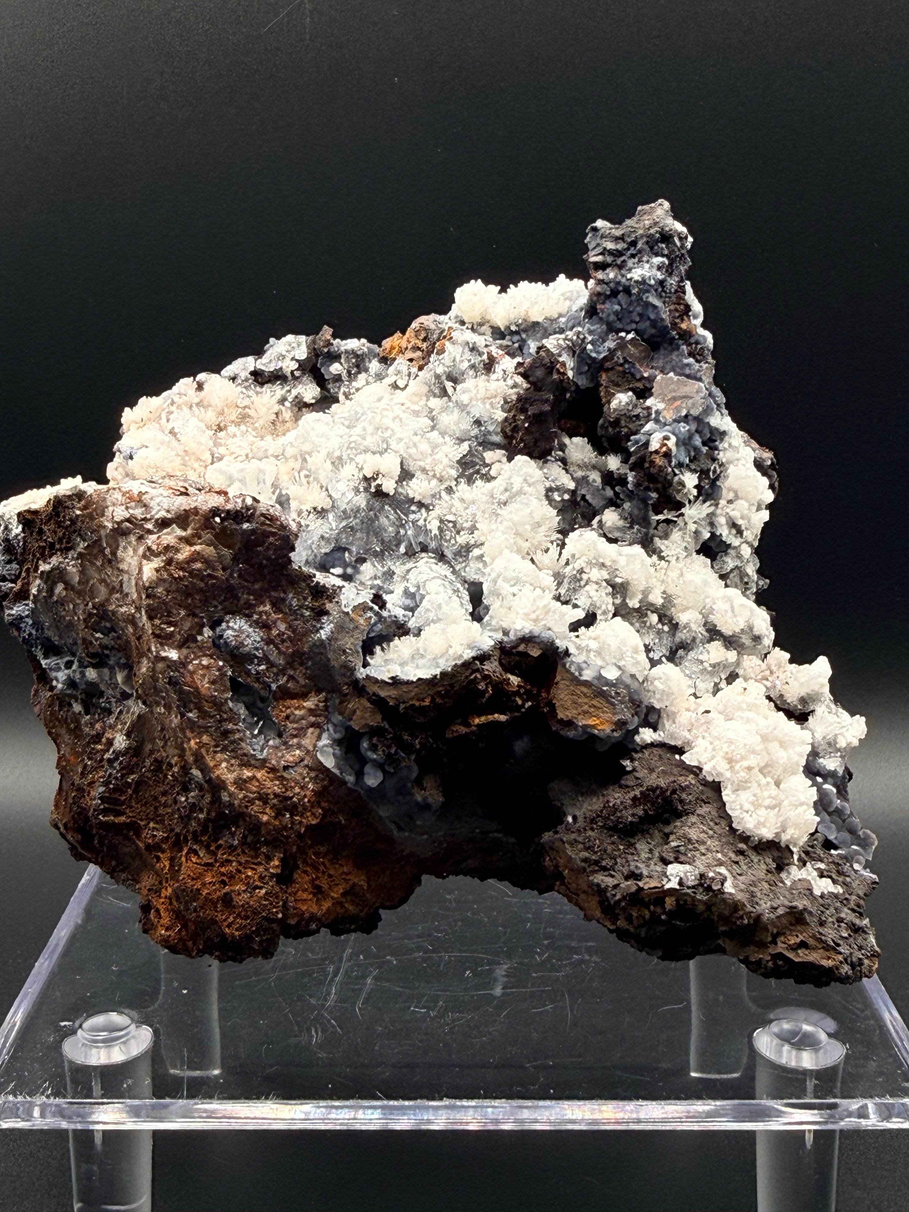 Chalcedony and Aragonite on Goethite #1